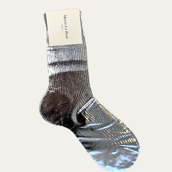 Maria La Rosa Laminated Socks in Silver - Picture 1 of 1